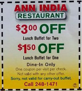 Ann Indian Restaurant Coupons